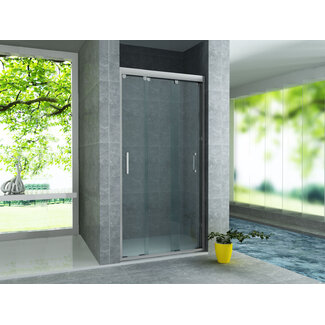 Aloni Schuifdeur voor nis 3-delig 80 x 200 cm, 8 mm helder glas met chroom profiel
