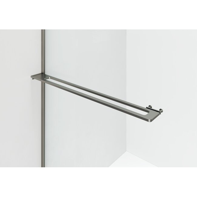 Aloni Inloopdouche Curvy 120 x 200 cm, 8 mm helder glas met gunmetal profiel