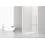 Aloni Inloopdouche Curvy 120 x 200 cm, 8 mm helder glas met geborsteld goud profiel