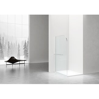 Aloni Inloopdouche Curvy 120 x 200 cm, 8 mm helder glas met chroom profiel