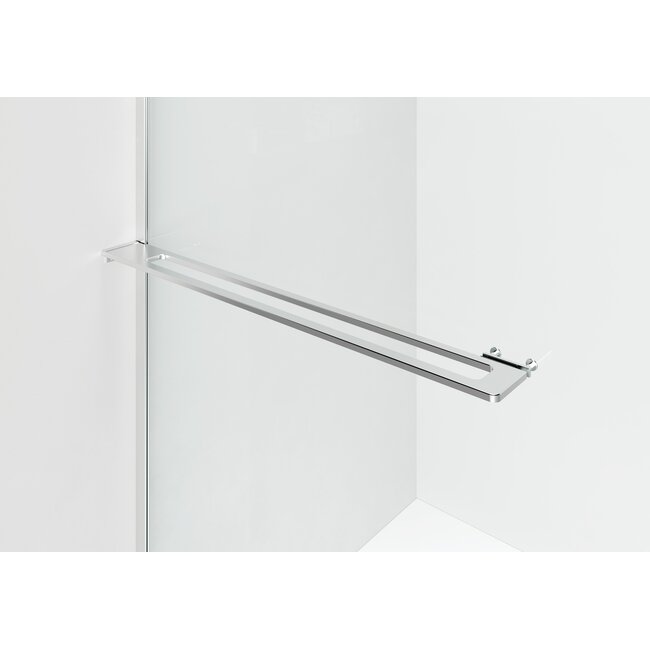 Aloni Inloopdouche Curvy 120 x 200 cm, 8 mm helder glas met chroom profiel