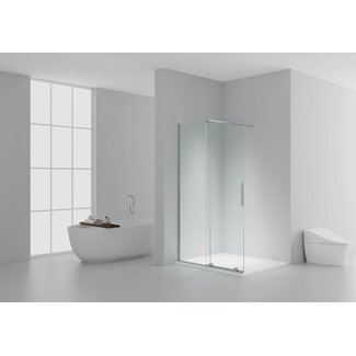 Schuifdeur voor nis X-Slide 120 x 200 cm, 8 mm helder glas met chroom profiel