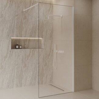 Best Design Inloopdouche Dalis 50 x 200 cm, 8 mm helder glas met mat wit profiel