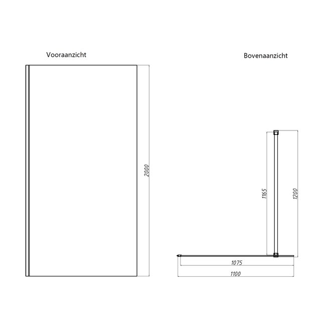 Best Design Inloopdouche Dalis 110 x 200 cm, 8 mm helder glas met RVS profiel