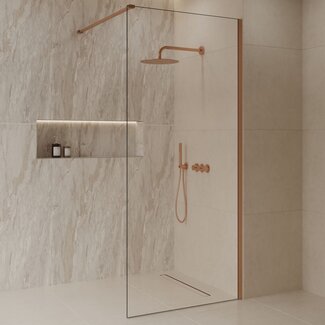 Best Design Inloopdouche Dalis 90 x 200 cm, 8 mm helder glas met Desert Brown profiel
