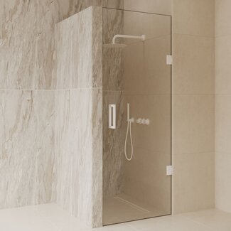Best Design Nisdeur Dalis 100 x 200 cm, 8 mm helder glas met mat wit profiel