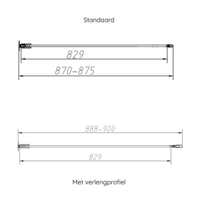 Best Design Nisdeur Dalis 90 x 200 cm, 8 mm helder glas met gunmetal profiel