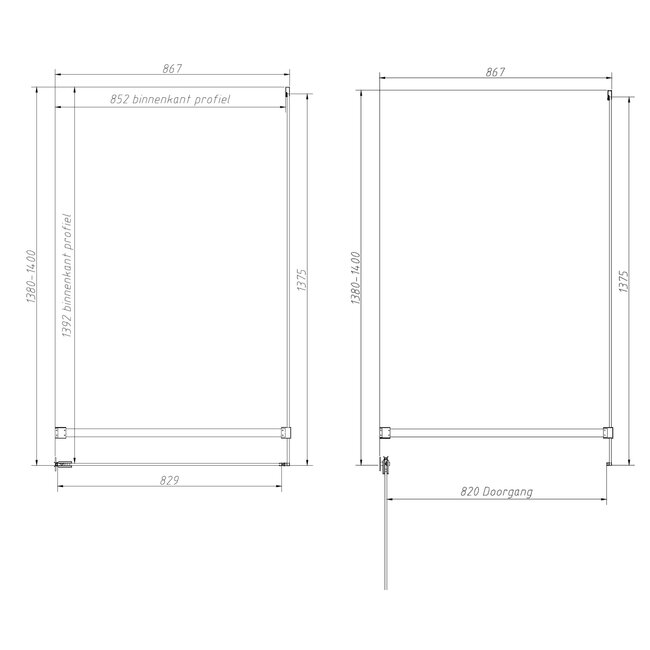 Best Design Douchecabine Dalis 140 x 90 x 200 cm met draaideur en zijwand, 8 mm helder glas met chroom profiel