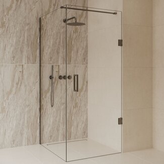 Best Design Douchecabine Dalis 110 x 80 x 200 cm met draaideur en zijwand, 8 mm helder glas met gunmetal profiel