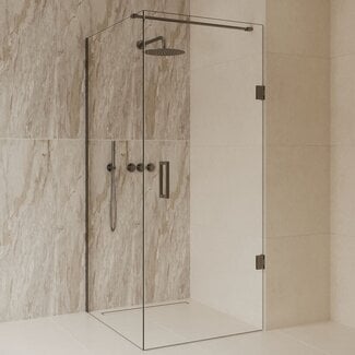 Best Design Douchecabine Dalis 110 x 100 x 200 cm met draaideur en zijwand, 8 mm helder glas met gunmetal profiel