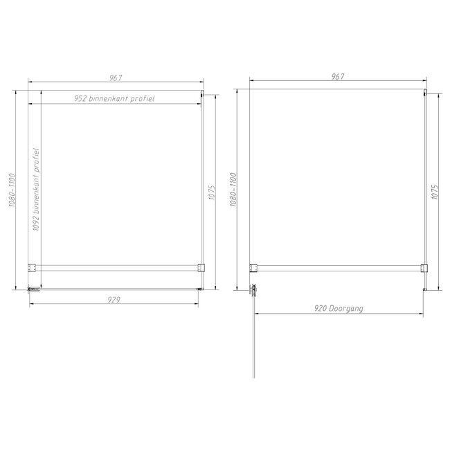 Best Design Douchecabine Dalis 110 x 100 x 200 cm met draaideur en zijwand, 8 mm helder glas met gunmetal profiel