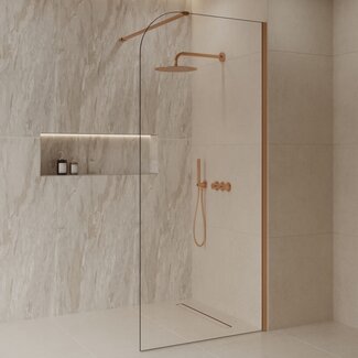 Best Design Inloopdouche Dalis Curve 100 x 200 cm, 8 mm helder glas met Desert Brown profiel