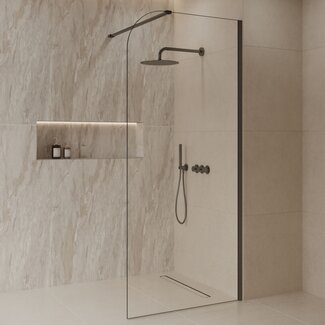 Best Design Inloopdouche Dalis Curve 100 x 200 cm, 8 mm helder glas met gunmetal profiel