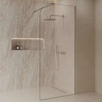 Best Design Inloopdouche Dalis Curve 90 x 200 cm, 8 mm helder glas met RVS profiel