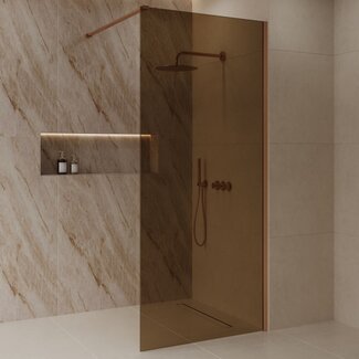 Best Design Inloopdouche Dalis 100 x 200 cm, 8 mm Amber glas met Desert Brown profiel