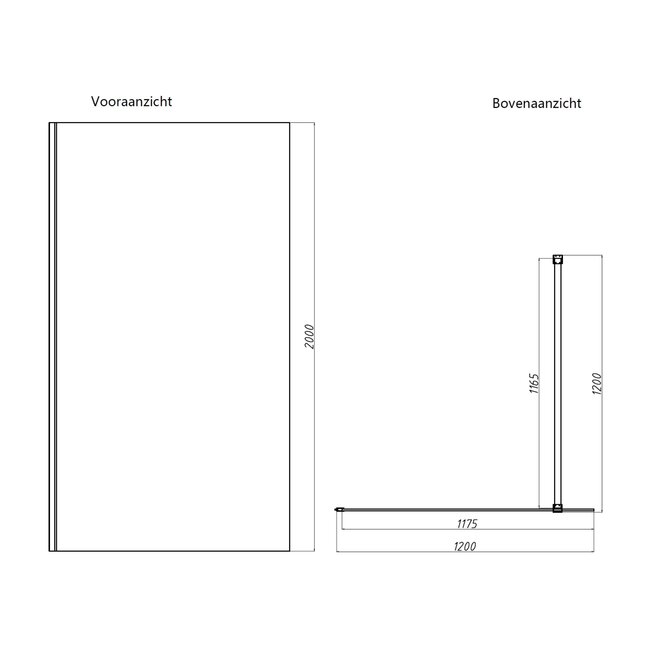 Best Design Inloopdouche Dalis 120 x 200 cm, 8 mm Amber glas met mat goud profiel