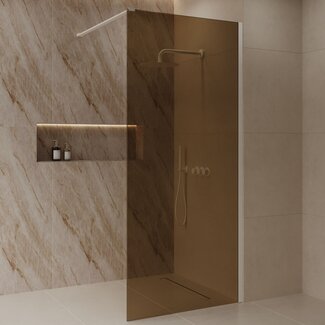 Best Design Inloopdouche Dalis 120 x 200 cm, 8 mm Amber glas met mat wit profiel