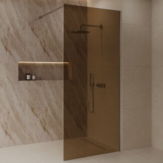 Best Design Inloopdouche Dalis 80 x 200 cm, 8 mm Amber glas met RVS profiel