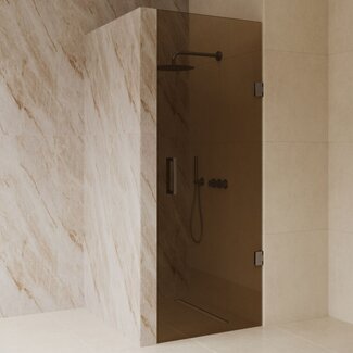 Best Design Nisdeur Dalis 100 x 200 cm, 8 mm Amber glas met gunmetal profiel