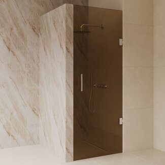 Best Design Nisdeur Dalis 80 x 200 cm, 8 mm Amber glas met RVS profiel