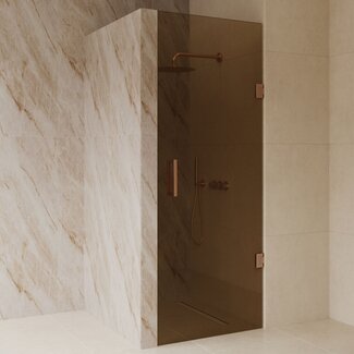 Best Design Nisdeur Dalis 90 x 200 cm, 8 mm Amber glas met Desert Brown profiel