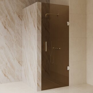 Best Design Nisdeur Dalis 90 x 200 cm, 8 mm Amber glas met chroom profiel