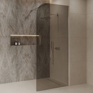 Best Design Inloopdouche Dalis Curve 90 x 200 cm, 8 mm Mocha glas met chroom profiel