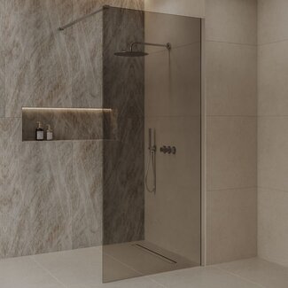 Best Design Inloopdouche Dalis 120 x 200 cm, 8 mm Mocha glas met RVS profiel