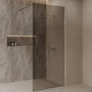 Best Design Inloopdouche Dalis 120 x 200 cm, 8 mm Mocha glas met chroom profiel