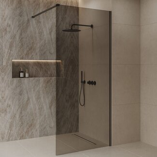 Best Design Inloopdouche Dalis 80 x 200 cm, 8 mm Mocha glas met gunmetal profiel