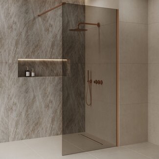 Best Design Inloopdouche Dalis 90 x 200 cm, 8 mm Mocha glas met Desert Brown profiel