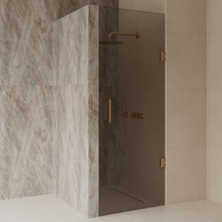 Best Design Nisdeur Dalis 100 x 200 cm, 8 mm Mocha glas met Desert Brown profiel