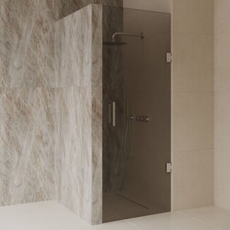Best Design Nisdeur Dalis 100 x 200 cm, 8 mm Mocha glas met RVS profiel