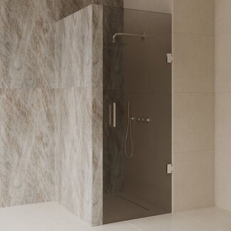Best Design Nisdeur Dalis 100 x 200 cm, 8 mm Mocha glas met chroom profiel