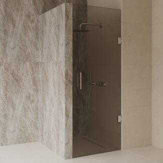 Best Design Nisdeur Dalis 90 x 200 cm, 8 mm Mocha glas met RVS profiel