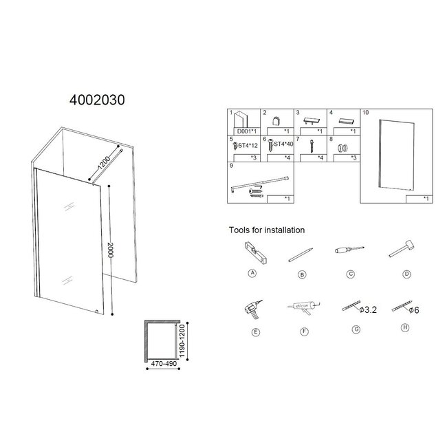 Best Design Inloopdouche Erico 50 x 200 cm, 8 mm glas met chroom profiel