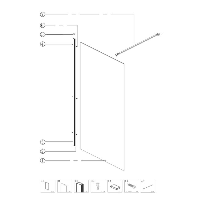 Best Design Inloopdouche For-You 80 x 200 cm, 8 mm glas met zwart profiel