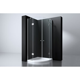 Best Design Douchecabine Erico kwartrond 90 x 90 x 190 cm met 2 draaideuren, 8 mm glas met chroom profiel