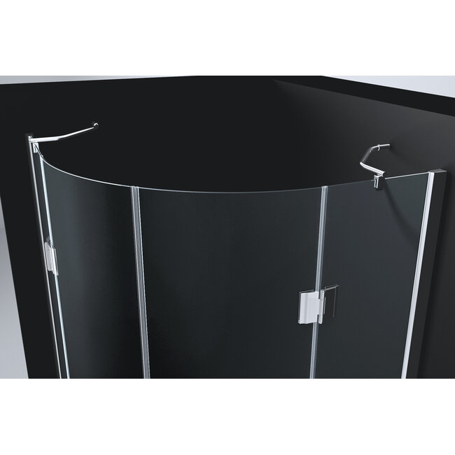 Best Design Douchecabine Erico kwartrond 90 x 90 x 190 cm met 2 draaideuren, 8 mm glas met chroom profiel