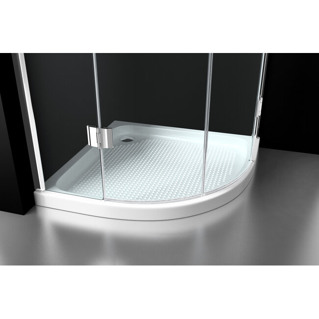 Best Design Douchecabine Erico kwartrond 90 x 90 x 190 cm met 2 draaideuren, 8 mm glas met chroom profiel
