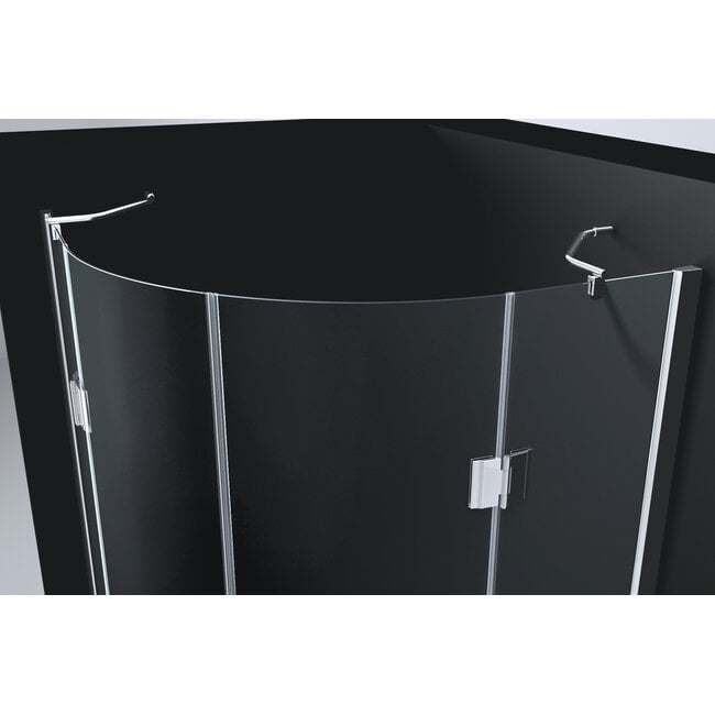 Best Design Douchecabine Erico kwartrond 100 x 100 x 190 cm met 2 draaideuren, 8 mm glas met chroom profiel