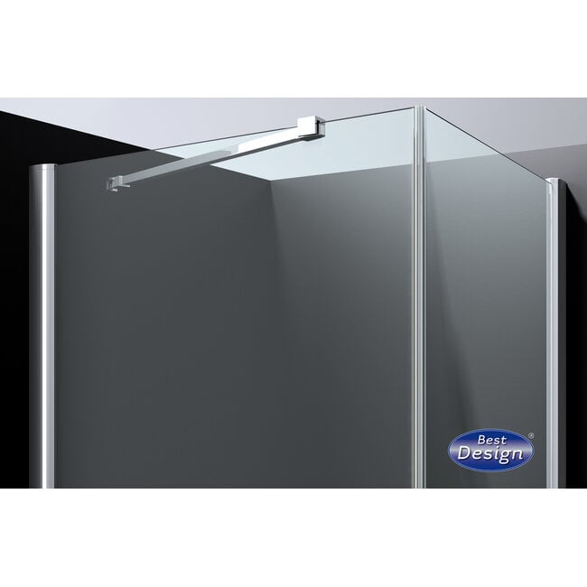 Best Design Douchecabine Erico 90 x 90 x 200 cm met draaideur, 6 mm glas met chroom profiel