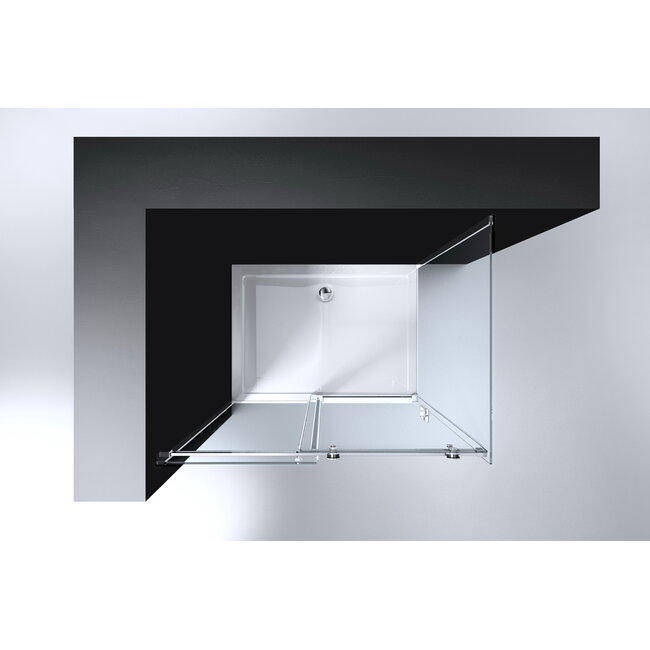 Best Design Douchecabine Erico 120 x 90 x 200 cm met schuifdeur en zijwand, 8 mm glas met chroom profiel