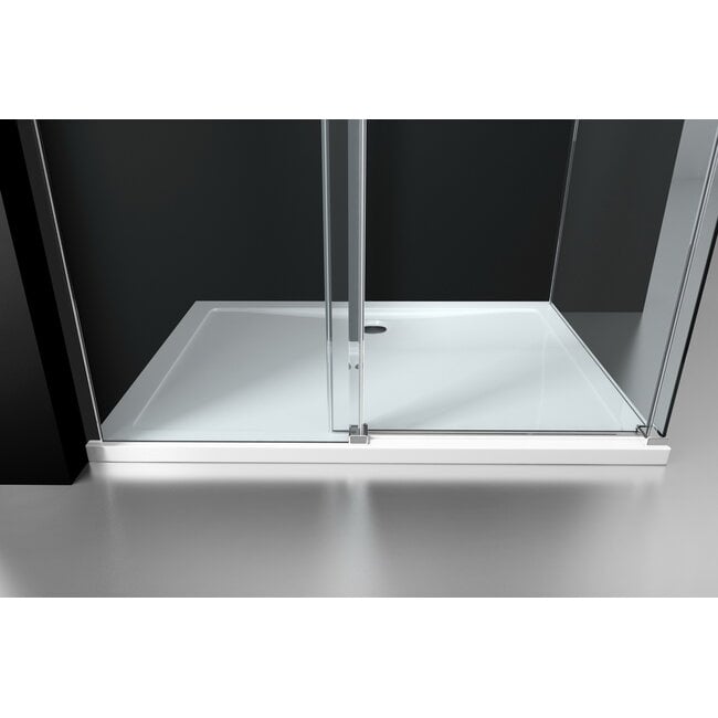 Best Design Douchecabine Erico 120 x 90 x 200 cm met schuifdeur en zijwand, 8 mm glas met chroom profiel