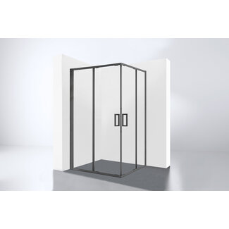 Best Design Douchecabine Hulmer 120 x 90 x 210 cm met 2 schuifdeuren, 8 mm glas met gunmetal profiel