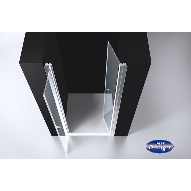 Best Design Pendeldeur Erico voor nis 89-93 cm, 6 mm glas met chroom profiel