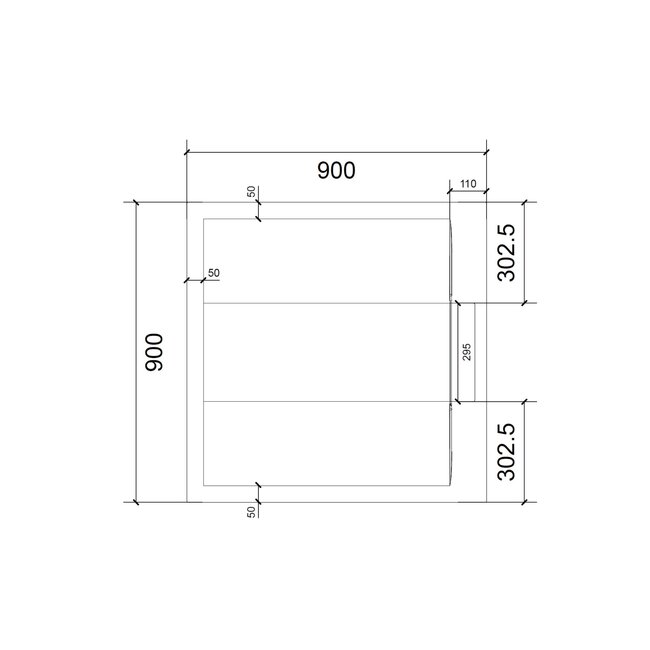 Best Design Douchebak Schutz 90 x 90 x 3 cm composiet mat wit antislip
