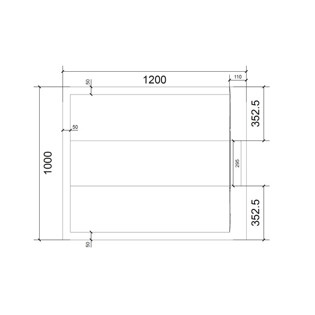 Best Design Douchebak Schutz 120 x 100 x 3 cm composiet mat wit antislip