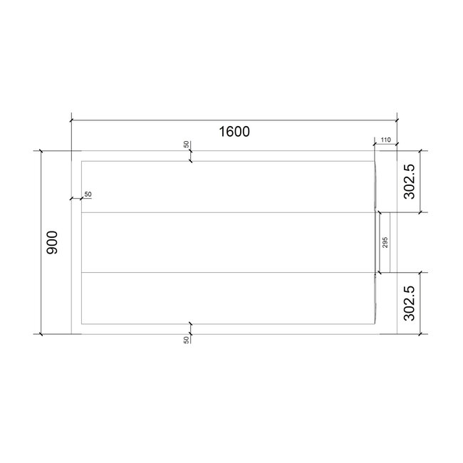 Best Design Douchebak Schutz 160 x 90 x 3 cm composiet mat wit antislip