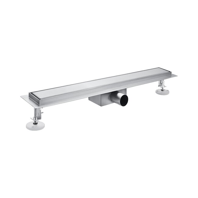 Aloni Douchegoot 60 cm met tegelrooster geborsteld RVS